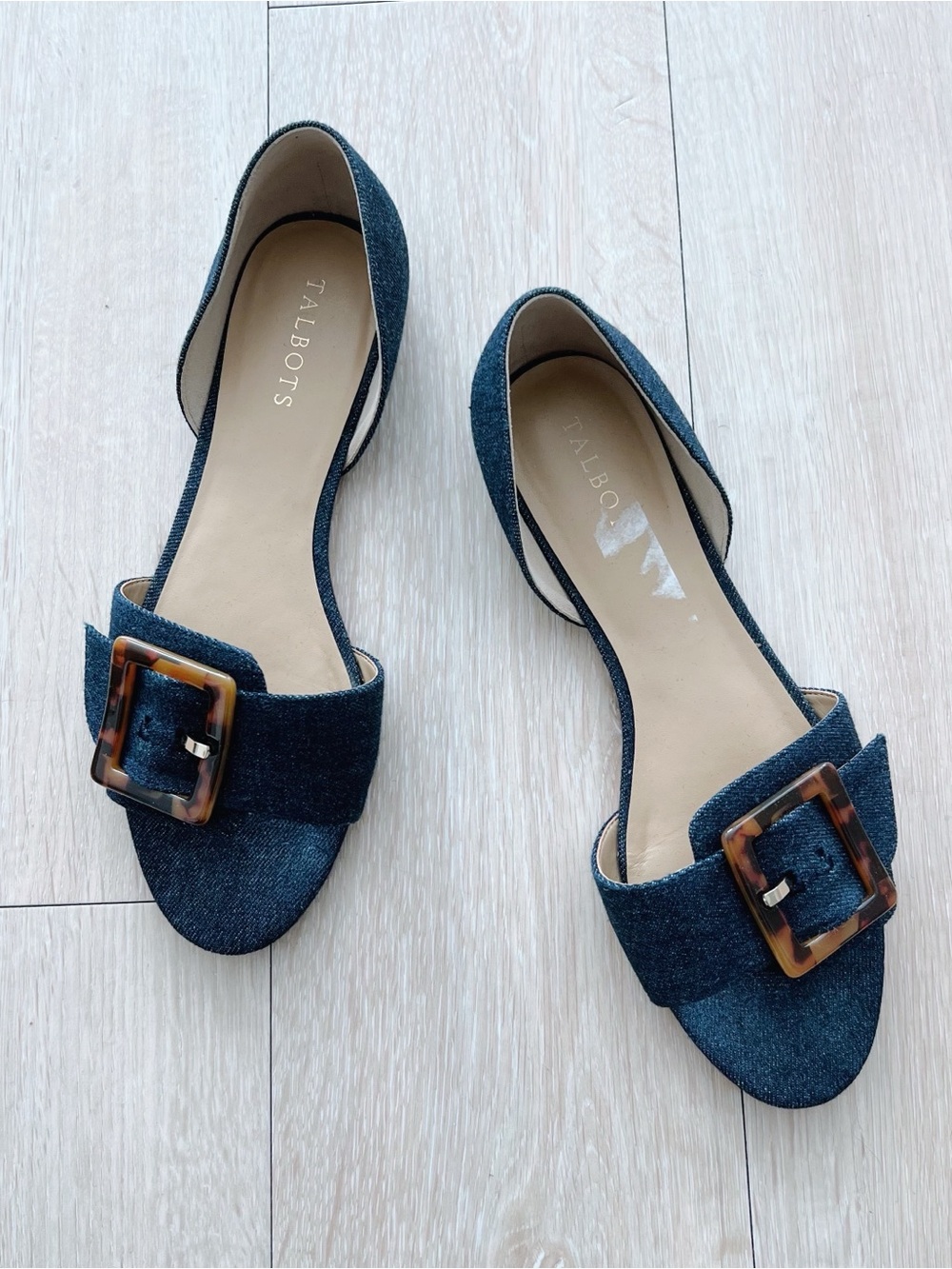 Talbots Leona Buckle Denim Flats
